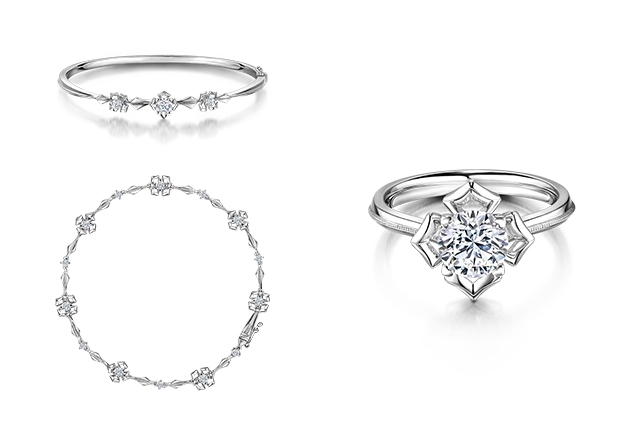 六福珠寶聖誕禮物|「愛很美」系列18K金鑽石手鏈及手鐲