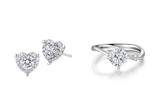 六福珠寶聖誕禮物|「愛很美」系列18K金鑽石耳環