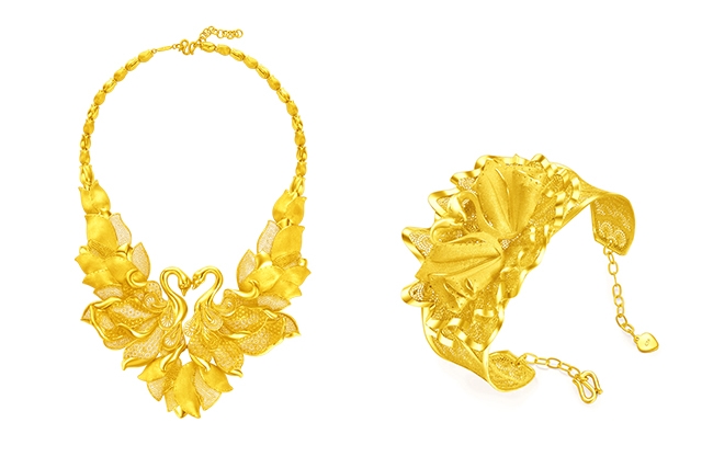 周大福婚嫁系列足金項鍊、手鐲