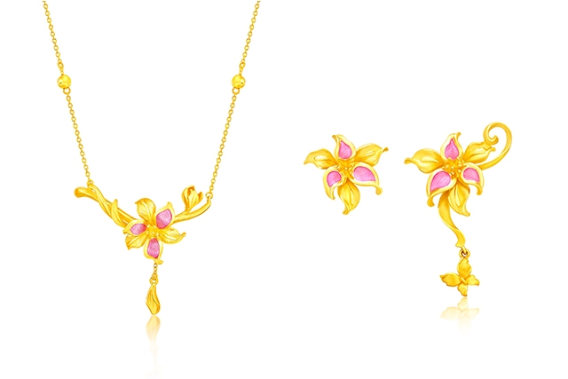 周大福婚嫁系列蜜粉金首飾