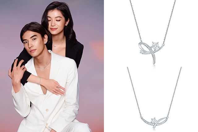 周大福「星旅」系列18K白色黃金美鑽項鍊