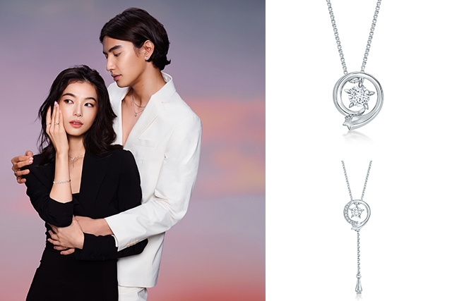 周大福「星旅」系列18K 白色黃金美鑽吊墜