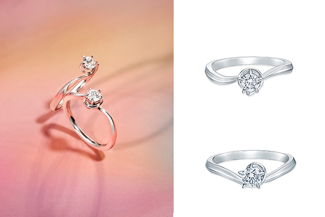 周大福「星旅」系列18K 白色黃金美鑽戒指