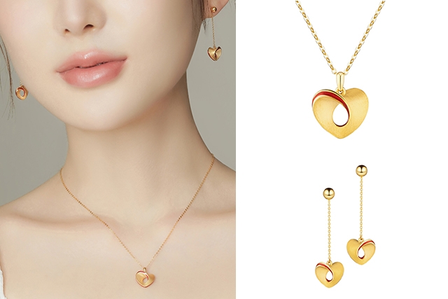 六福珠寶光影金「愛在咫尺」黃金首飾