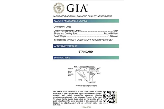 實驗室培育鑽石品質評估