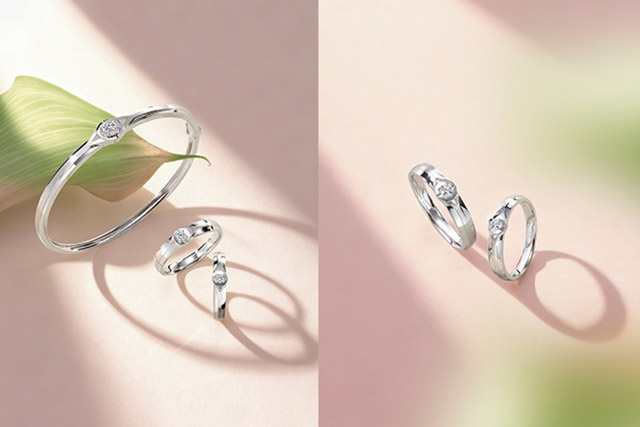 六福珠寶愛很美系列「心動水滴」18K金(白色)鑽石首飾