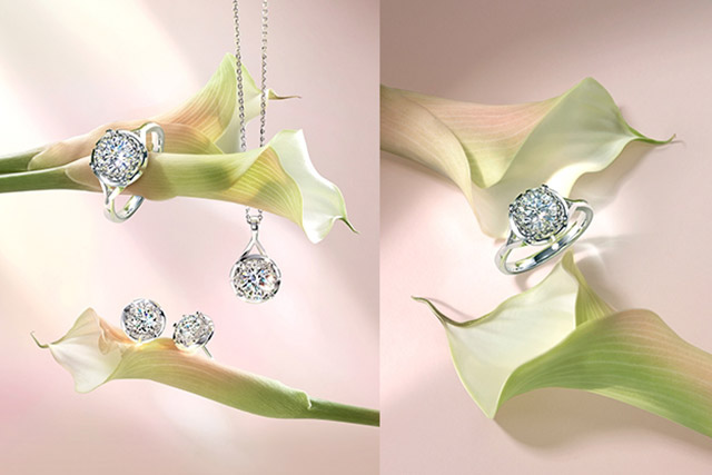 六福珠寶愛很美系列「心動水滴」18K金(白色)鑽石首飾