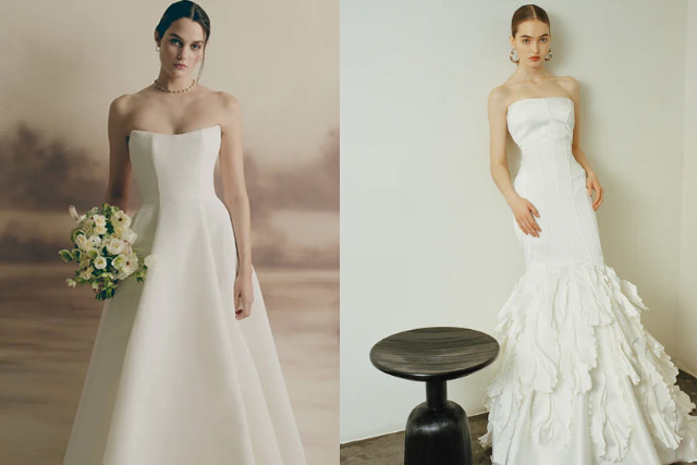 婚紗流行趨勢2026｜6大流行婚紗設計| 按身形揀婚紗Dos and Don'ts. 圖：Markarian (左) M