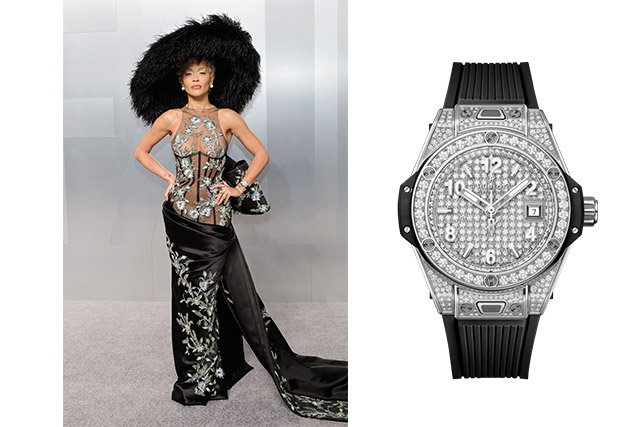 Rita Ora 佩戴 Hublot 宇舶表 Big Bang 一鍵式精鋼全滿鑽腕表33毫米