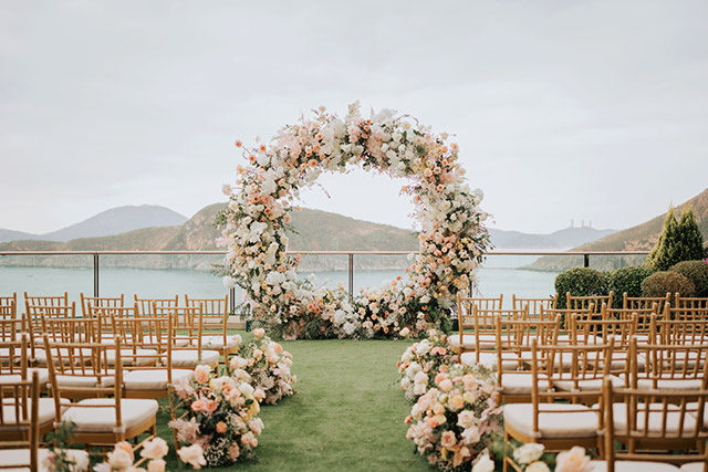 香港富麗敦海洋公園酒店的海景戶外證婚