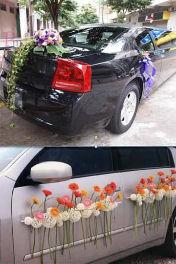 結婚花車佈置 如何配襯合適結婚公仔 花車車身佈置技巧 新婚生活易