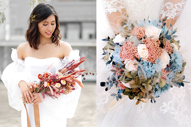 結婚花球 新娘花球用鮮花嫌浪費 大熱乾花及永生花花球推介 附上保存方法 花球 新婚生活易