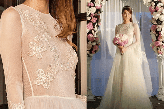 名人女星熱捧！穿長袖婚紗出嫁