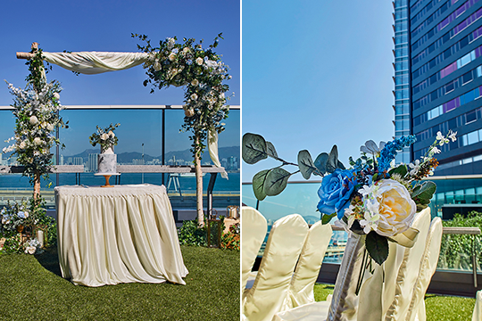 【小型婚禮場地】港島區海景靚酒店 戶外婚禮充滿陽光氣息