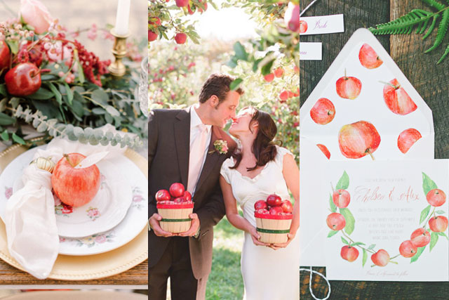 婚禮靈感｜以蘋果為主題的浪漫婚禮｜由婚攝、喜帖、婚禮佈置、花球、回禮｜寓意新人「開花結果」